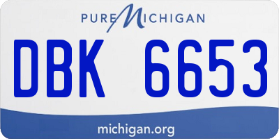MI license plate DBK6653