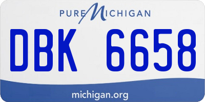 MI license plate DBK6658