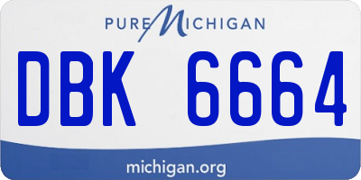 MI license plate DBK6664