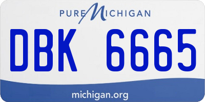 MI license plate DBK6665
