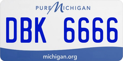 MI license plate DBK6666