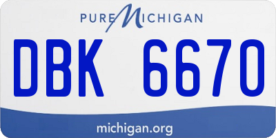 MI license plate DBK6670