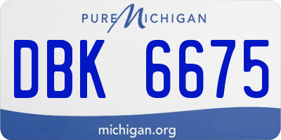 MI license plate DBK6675