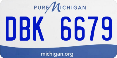 MI license plate DBK6679