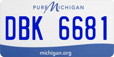 MI license plate DBK6681