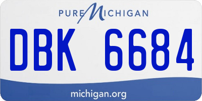 MI license plate DBK6684