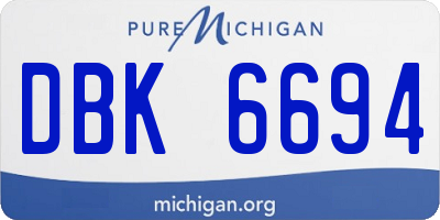 MI license plate DBK6694