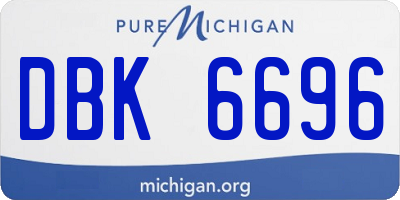 MI license plate DBK6696
