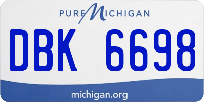 MI license plate DBK6698