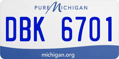 MI license plate DBK6701