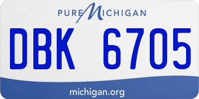 MI license plate DBK6705