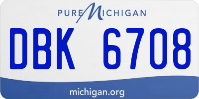 MI license plate DBK6708