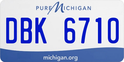 MI license plate DBK6710