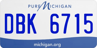 MI license plate DBK6715