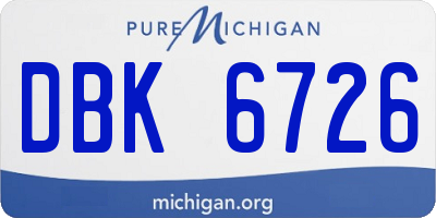 MI license plate DBK6726