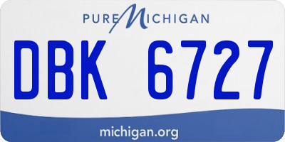 MI license plate DBK6727