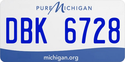MI license plate DBK6728