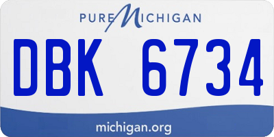 MI license plate DBK6734