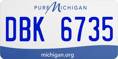 MI license plate DBK6735