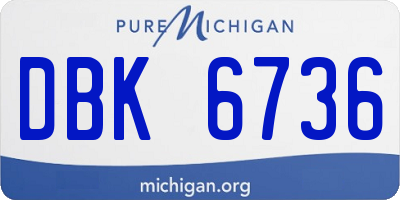 MI license plate DBK6736