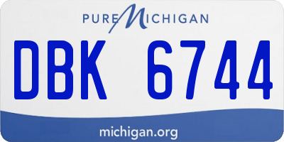 MI license plate DBK6744