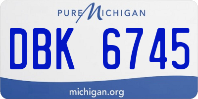 MI license plate DBK6745