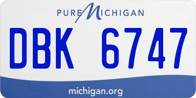 MI license plate DBK6747