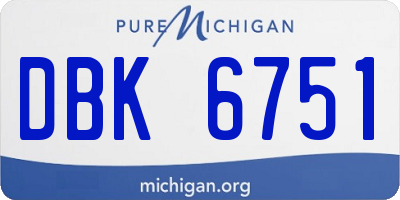 MI license plate DBK6751
