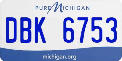 MI license plate DBK6753
