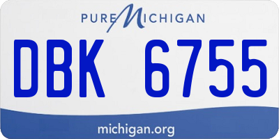 MI license plate DBK6755