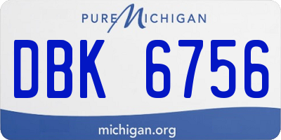 MI license plate DBK6756
