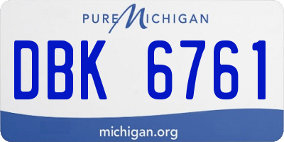MI license plate DBK6761