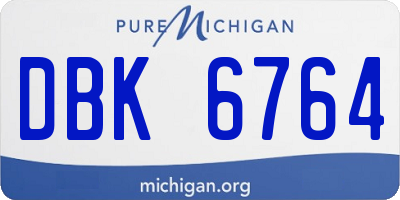 MI license plate DBK6764
