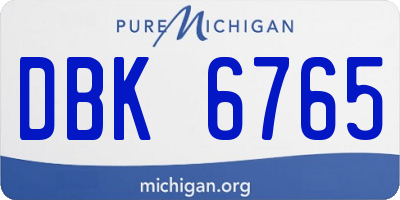 MI license plate DBK6765