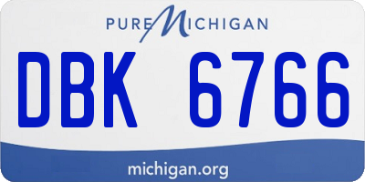 MI license plate DBK6766
