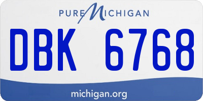 MI license plate DBK6768
