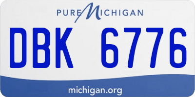 MI license plate DBK6776