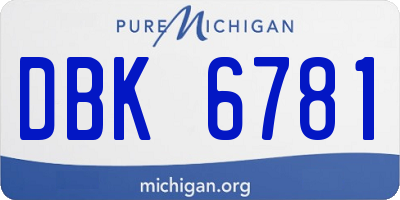 MI license plate DBK6781