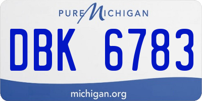 MI license plate DBK6783