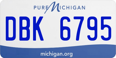 MI license plate DBK6795