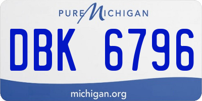 MI license plate DBK6796