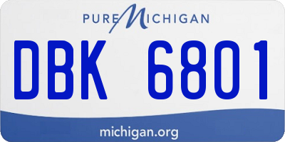 MI license plate DBK6801