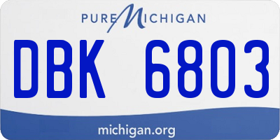 MI license plate DBK6803