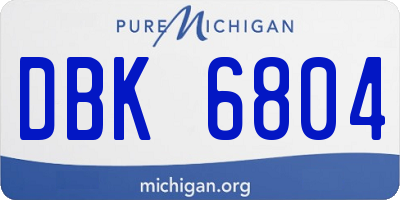 MI license plate DBK6804