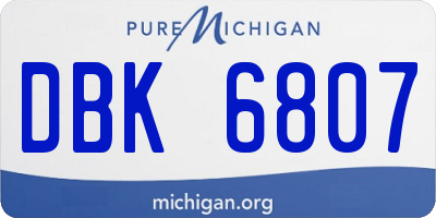 MI license plate DBK6807