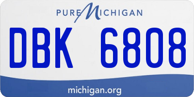 MI license plate DBK6808