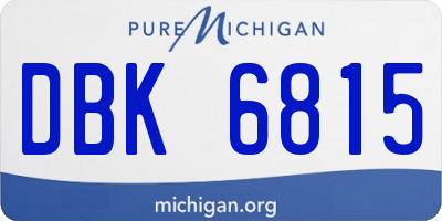 MI license plate DBK6815