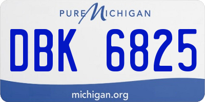 MI license plate DBK6825