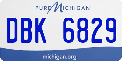 MI license plate DBK6829