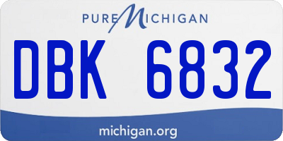 MI license plate DBK6832